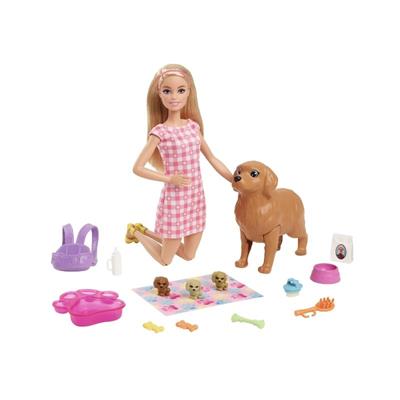 Barbie-dukke-og-nyfoedte-hvalpe