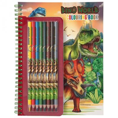 Dino World - Malebog m. Farveblyanter