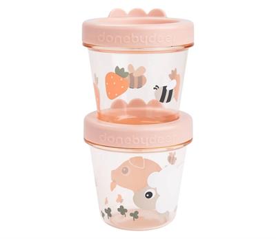 Done by Deer - Baby Food Container 2-Pack Tiny Farm (Pink)