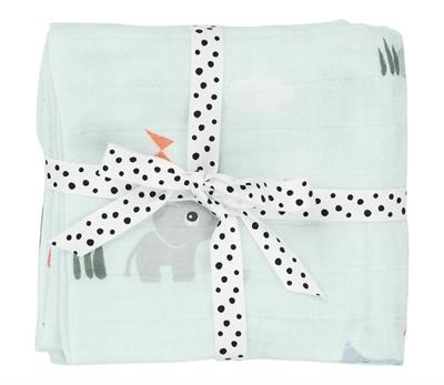 Done by Deer -  Burp Cloth 2-Pack Playground (Blue)