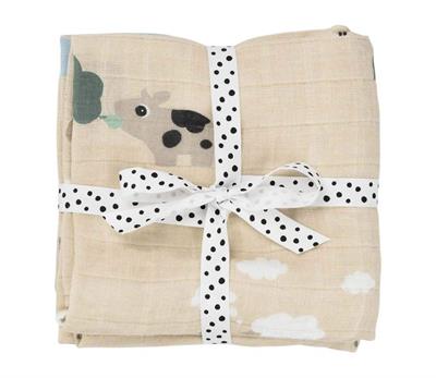 Done by Deer -  Burp Cloth 2-Pack Playground (Sand)