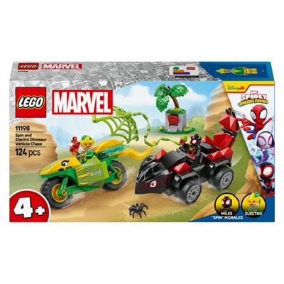 LEGO Marvel - Spin Og Electroc Jagt I Dinokøretøjer