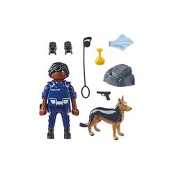 Playmobil City Action - Politibetjent med sporhund indhold