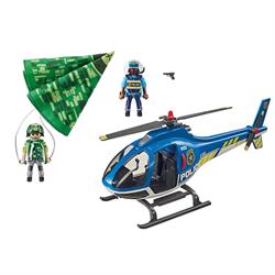 Playmobil City Action - Politihelikopter: Faldskskærms-forfølgelse indhold