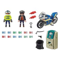 Playmobil City Action - Politimotorcykel: Forfølgelse af pengerøveren indhold