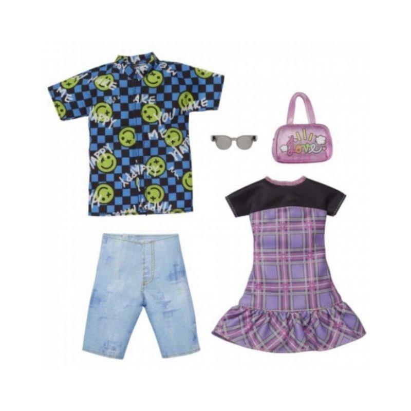 Medfølelse Link engagement Tøj til Ken og Barbie: Ternet Kjole og Emoji skjorte >>