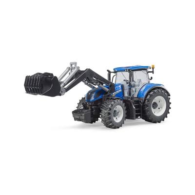 bruder-frontlaesser-new-holland-traktor-blaa