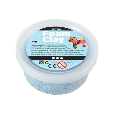 Foam Clay Lyseblå glitter