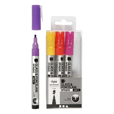 Glas og porcelænstusch 4pak Rød