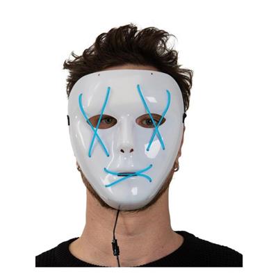 Blå LED Halloween Maske