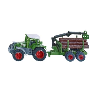 legetoejs-groen-traktor-med-groen-vogn-traestammer