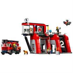 LEGO City -  Brandstation Med Brandbil Model