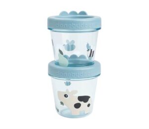 Done by Deer - Baby Food Container 2-Pack Tiny Farm (Blue)