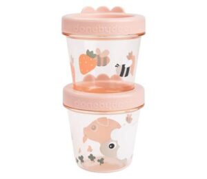 Done by Deer - Baby Food Container 2-Pack Tiny Farm (Pink)