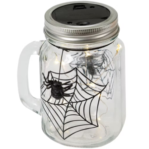 LED Glas Jar Med Edderkopper