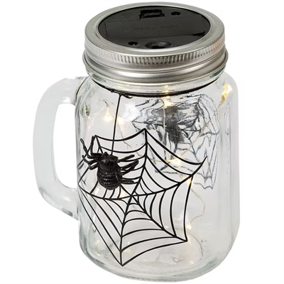 LED Glas Jar Med Edderkopper