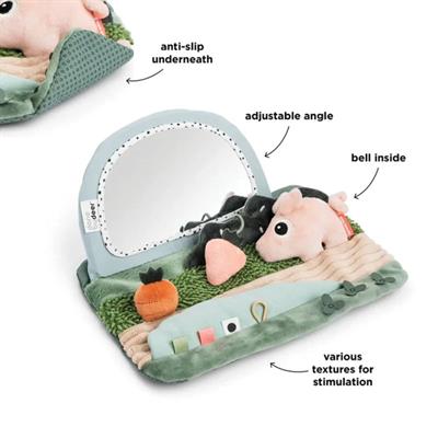 Done by Deer - Tummy Time Sensorisk Spejl Tiny Farm (Farvemix)