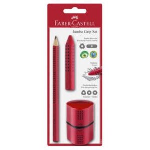 Faber Castell - Skrivesæt Jumbo Grip Rød