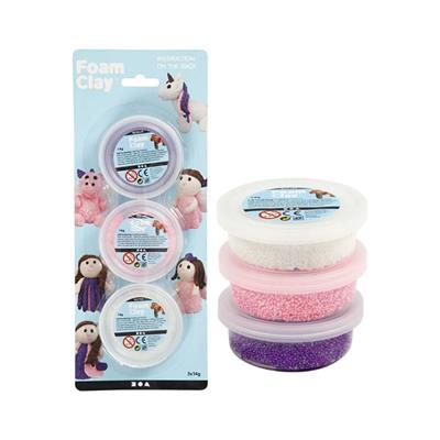 Foam Clay 3pak lyserød