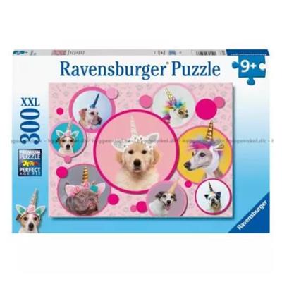 Enhjørninge Hunde Puslespil (300 pcs XXL)