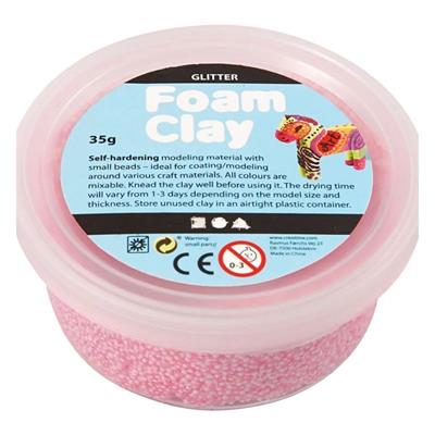 Foam Clay - Lyserød Glitter