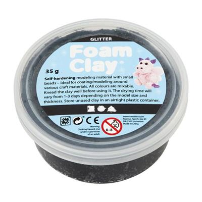 Foam Clay - Modellervoks (Sort Glitter)