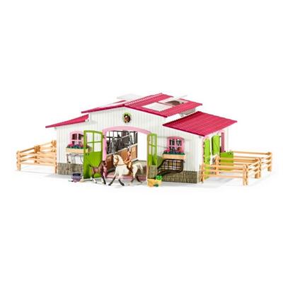 schleich-hestestald-med-tilbehoer