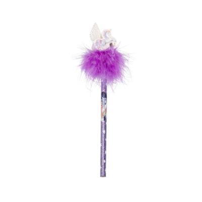 topmodel-blyant-med-viskelaeder-og-fjer-lilla