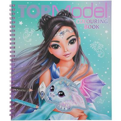 TOPModel - Malebog med pallietter (DRAGON LOVE) forside