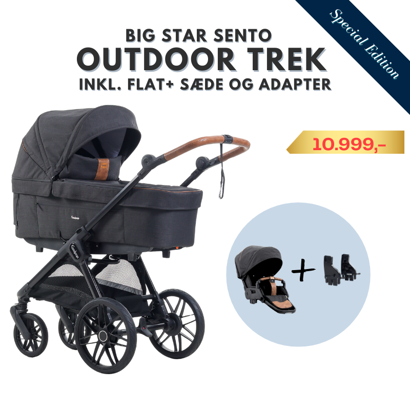 Emmaljunga Big Star SENTO Outdoor Trek med Flat+ Seat og Autostoladapter - Billede 1