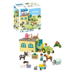 Playmobil Junior - Bondegårdseventyr M. Traktor, Trailer Og Dyrevenner
