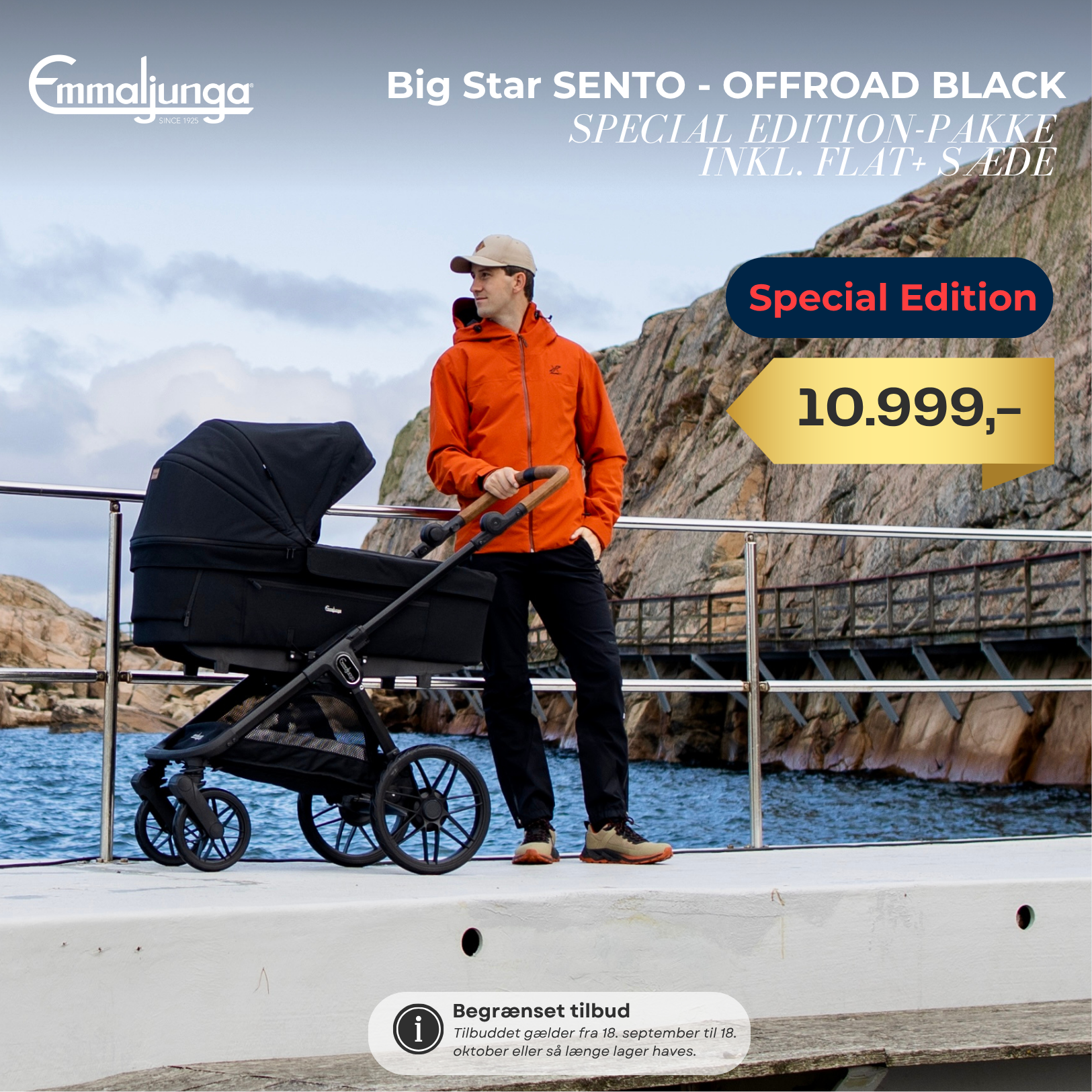 Emmaljunga Big Star SENTP Offroad Black Inkl. FLAT+ sæde2